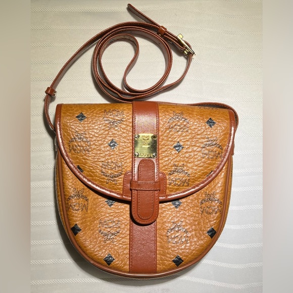 MCM Handbags - Authentic preloved Vintage MCM Tan Monogram Visetos Crossbody